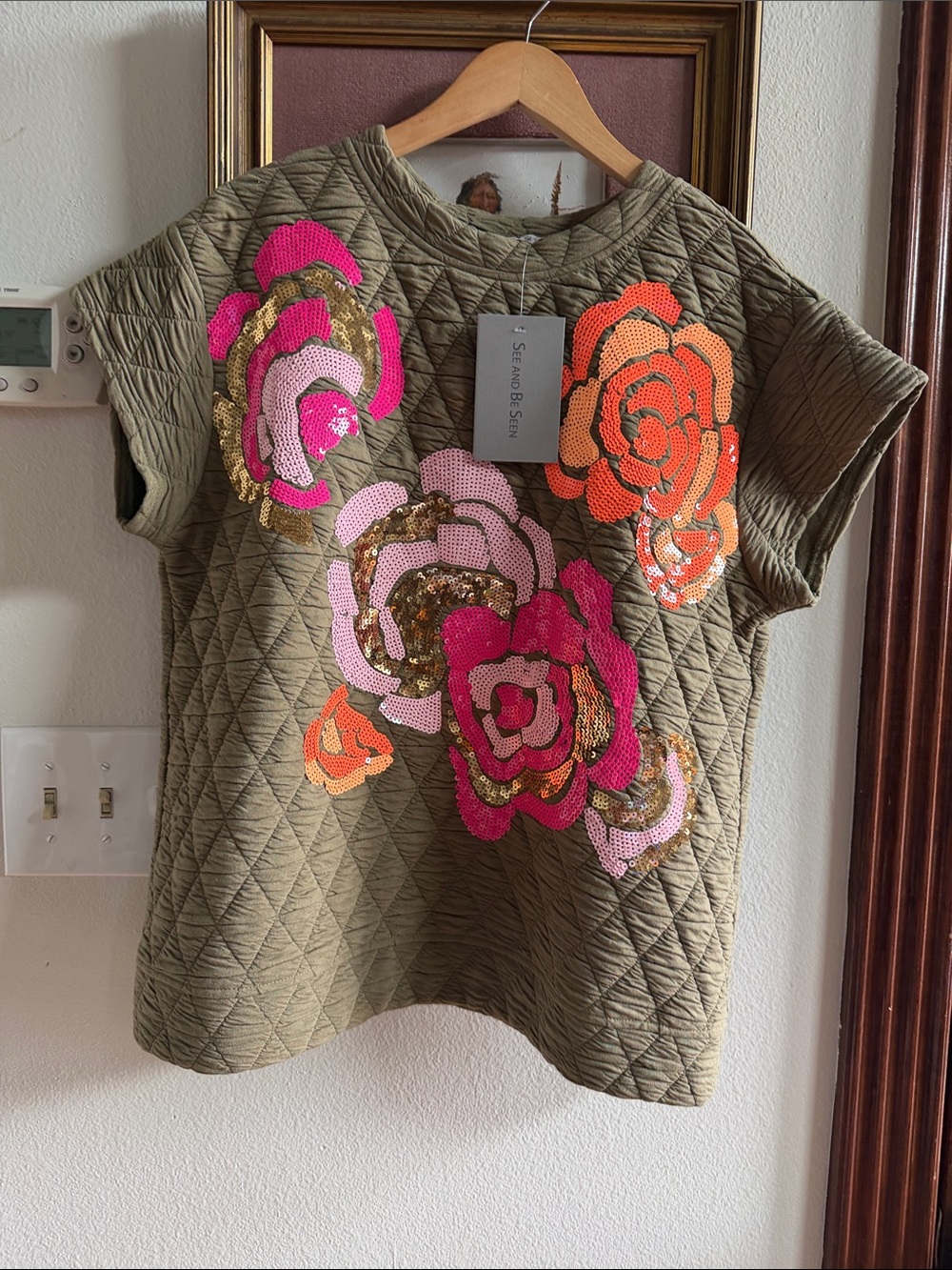 See And Be Seen Quilted Sequined Top